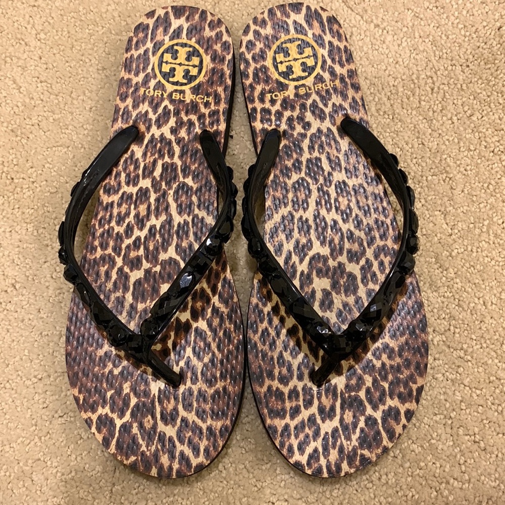 Tory Burch Leopard Flip Flop size 9